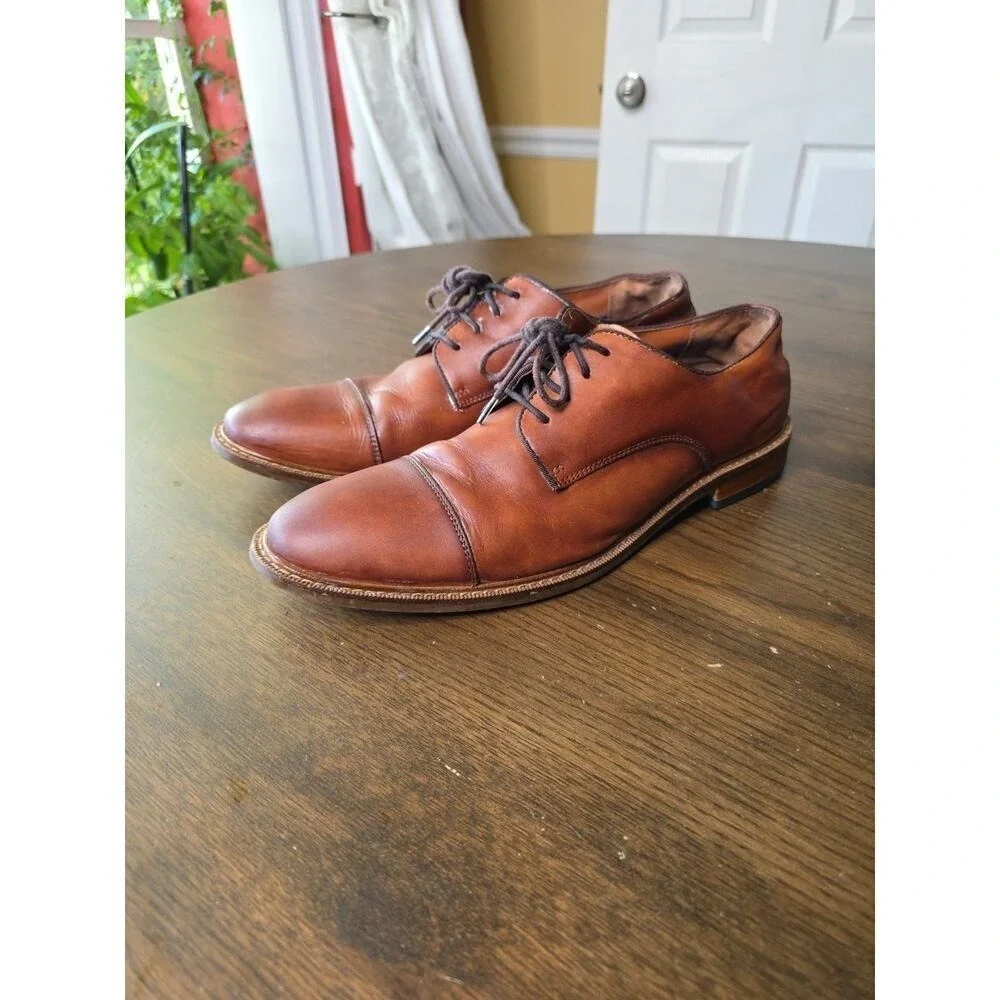 Vince Camuto Lamson‎ Cap Toe Oxford Men's Brown Leather Size 11.5 Wide NICE